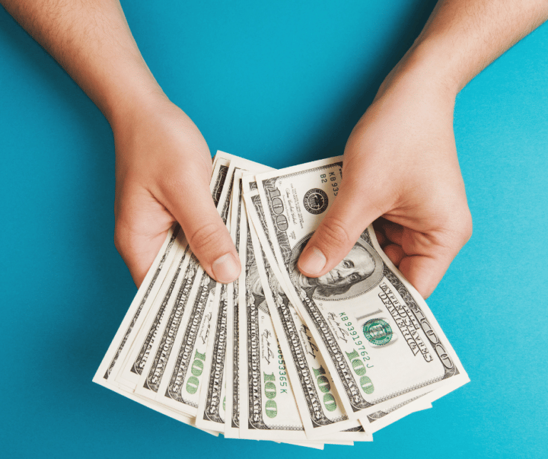 person holding money