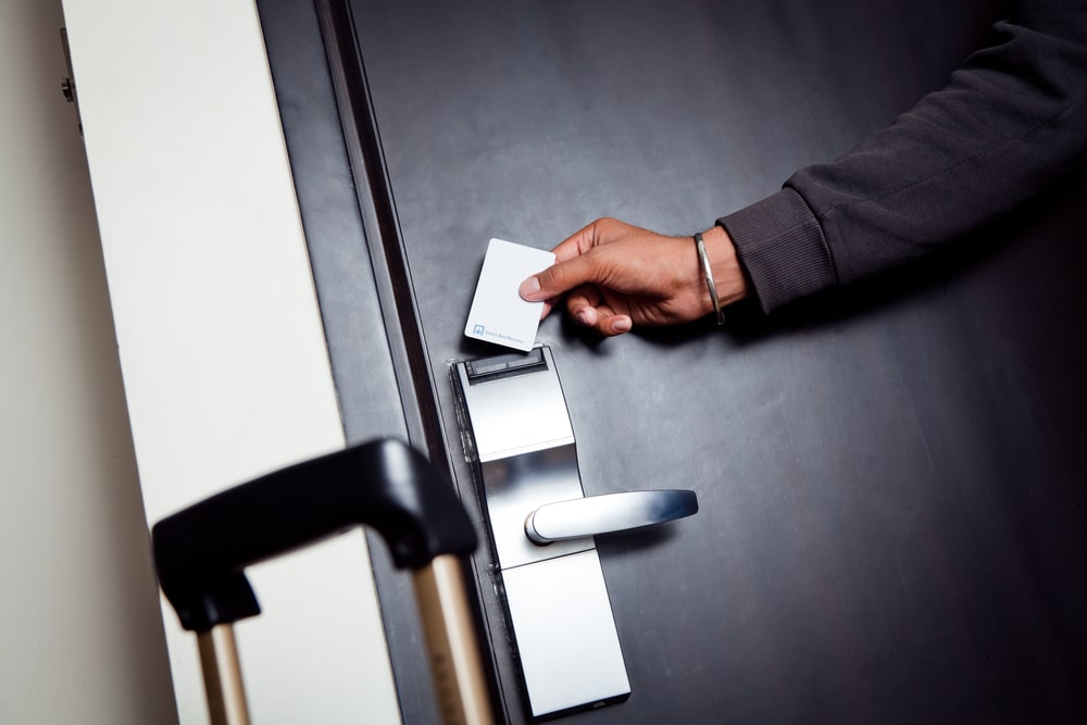 Young,Indian,Man,Unlocking,His,Hotel,Room